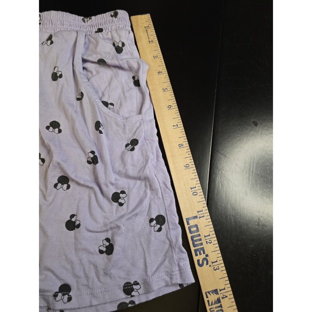 Disney Costco Minnie Mouse Pajama Set Womens M Purple Rayon Soft PJ Top & Shorts - Picture 6 of 12